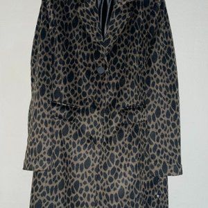 WOMENS LEOPARD COAT LAUNDRY BY SHELLI SEGALL SIZE LARGE STYLISH
